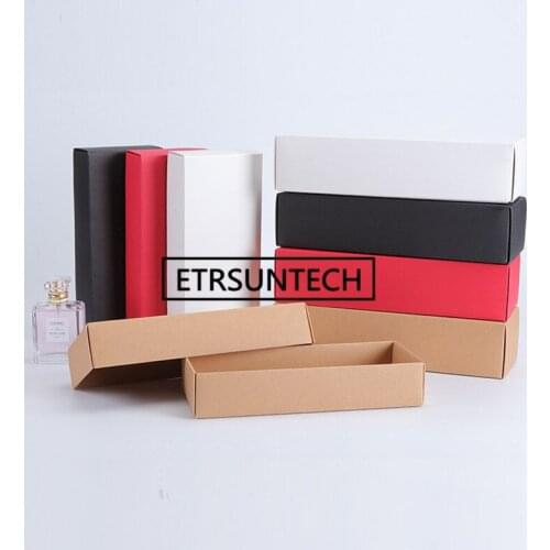 100pcs/lot Long Kraft Paper Box,Socks/Underwear Packaging Box,Retail Gift Box with cover,White/Red/Brown/Black Cardboard Carton
