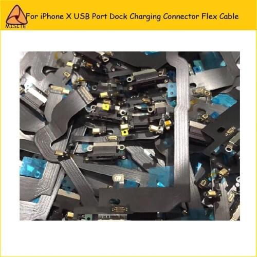 20PCS/LOT New USB Charger Flex For iPhone X TEN 10 Charging Port USB Dock Connector Headphone Audio Jack Flex Cable Repair Parts