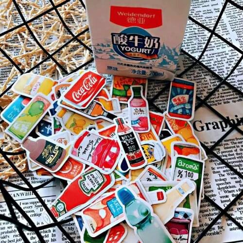 226PCS Ins Snack Can Sticker DIY scrapbook bottom collage diary happy plan phone computer gift sealing decoration sticker