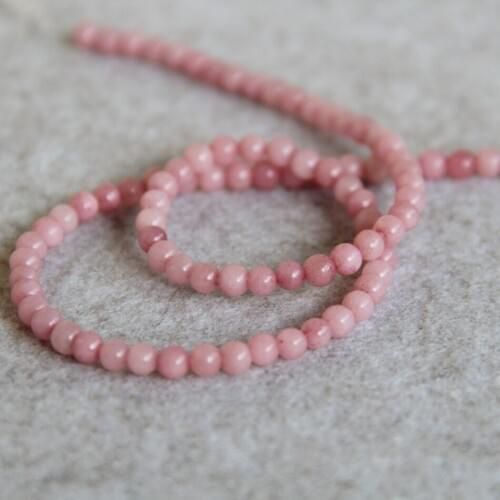 6mm New pink chalcedony beads Round shape stones Loose DIY Beads 15" Jewelry making design wholesale