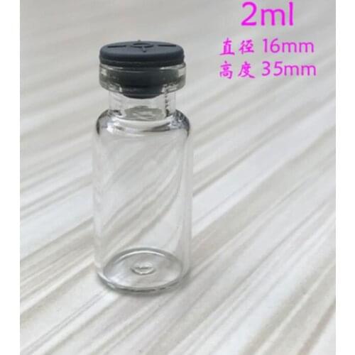 600set/lot 2ml/3ml Clear glass vials + 13mm butyl rubber stopper
