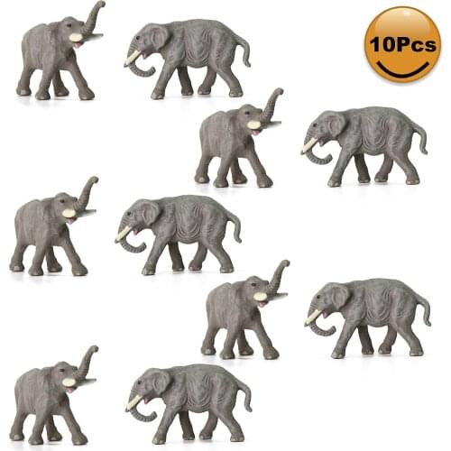 AN15004 10pcs 1:150 Well Painted Animals Elephants PVC N Scale Scenery Landscape Layout