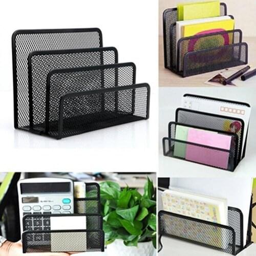 Black Mesh Letter Sorter Mail Magazines File Stand Holder Document Tray Desktop File Tray File Organiser Holder Desk Organizer