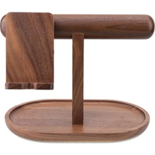 Wooden Mobile Phone Holder Watch Bangle Sundries Storage Rack Home Office Desktop Organizer