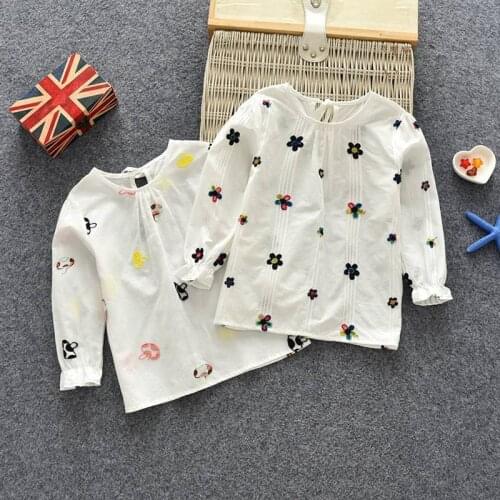 Autumn Winter Baby Girls Floral Cotton T-shirt Children Clothes Baby Long Sleeve Casual Blouse