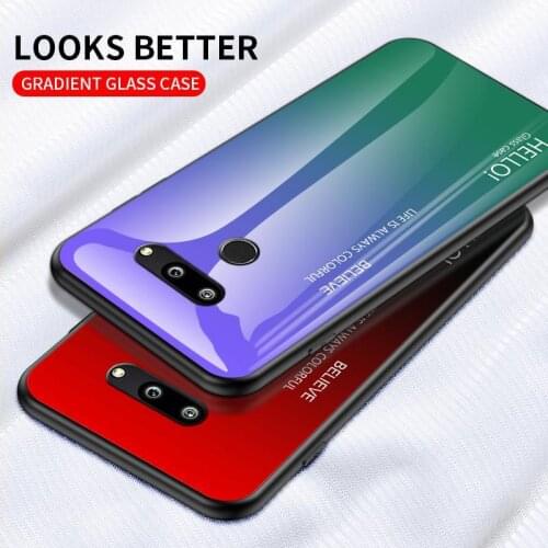 For LG G8 ThinQ Case Fashion Hard Tempered Glass Luxury Gradient Protective Back Cover For LG G8 G7 G6 G5 Full Cover Phone Shell
