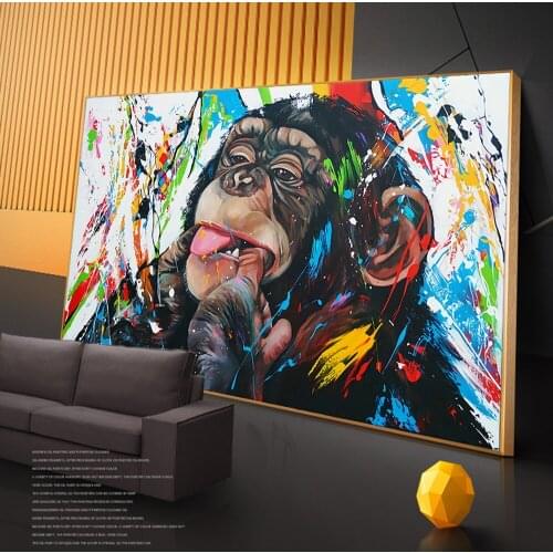 Graffiti Art Of Monkey Funny Art Posters And Prints Animals Street Art Pictures Monkey Wall Art Paintings Home Deocor Cuadros