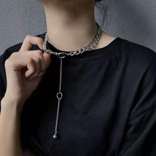 Hip hop long ring necklace womens Fashion Pendant