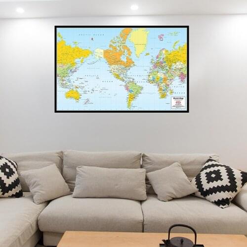 Regular World Map Non-woven Foldable Map Contains Major Countries In The World Countries for Travel Education School Supplies