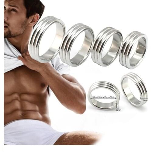 Stainless Steel Cock Ring Penis Sleeve Extend Sex Time Glans Ring Chastity Device Cage Cockring Cock Cage Penis Cage Sex Ring