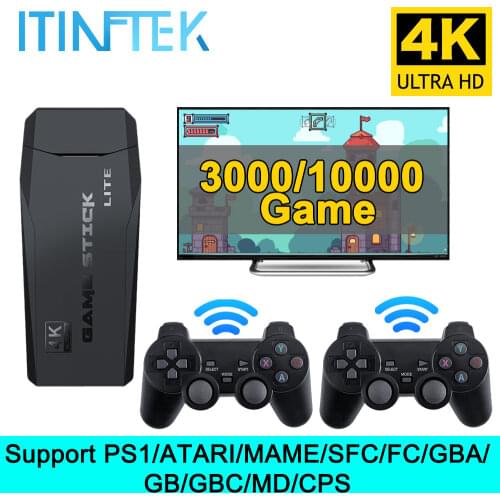 ITINFTEK Wireless Video Game Console 4K HD Display on TV Projector Monitor Classic Retro 64GB 10000 Games Double Controller