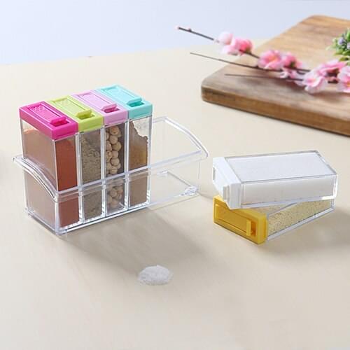 Brief transparent condiment seasoning box six cases 15*6.1*10.2cm