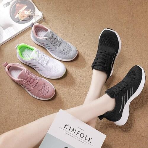 Fashion White Black Women Casual Shoes Autumn Female Breathable Lace Up Platform Sneakers woman Tennis Gym Shoes