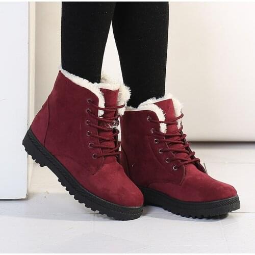 Lzzf Fashion Warm Snow Boots 2018 Heels Winter Boots New Arrival Women Ankle Boots Women Shoes Warm Fur Plush Insole Shoes Woman