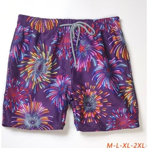 2021 New Mens Graphic Fireworks Printed Swimwear Beach Surf Pants Quick Dry Luxury Board Shorts Boxer Bermudas V264