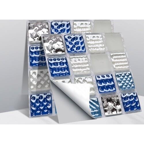 10Pcs 3D Crystal Tile Stickers Wall Sticker For Kitchen Bedroom Living Room Decoration Waterproof Stickers Wall Decals Decor