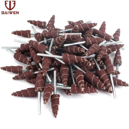 10/20/50Pcs 10mm Grinding Head Sandpaper Flap Cone Dremel Accessorie Rotary Tool 80-320 Grit