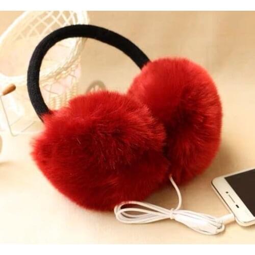 New Arrival Plush Headphones Winter Headset Ear Warmer Earmuffs Music Cartoon Earmuffs Headphone for Girls Earphone with Mic