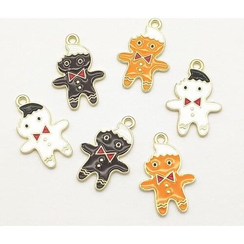 New Arrival! 27x16mm100pcs Christmas Gingerbread Boy Charm for Handmade Holidays Jewelry DIY Parts,Jewelry Findings & Components