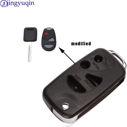 Newly modified flip key case 4 button for Nissan CEFIRO A33 remote keyless replacement case button housing pad fixing FOB