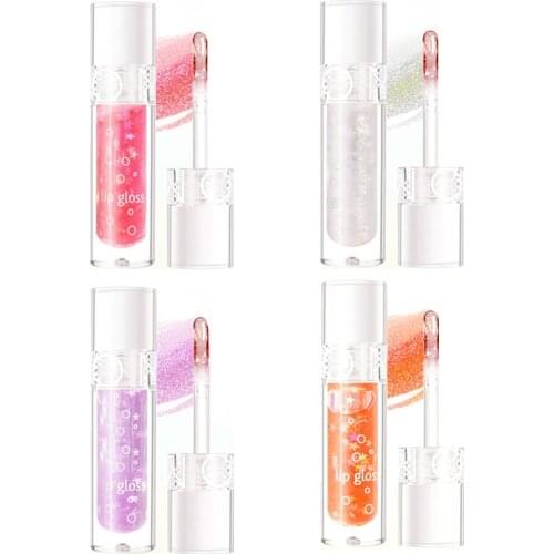 OMEGA 4 Colors Crystal Clear Lip Glaze Shimmering Lip Gloss Lip Color Mirror Water Gloss Lip Glaze Lipstick Moisturizing TSLM2