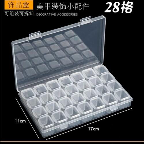 28 slots boxes set organizer storage containers case for DIY Nail art rhinestone Jewelry beads manicure accessory display tools