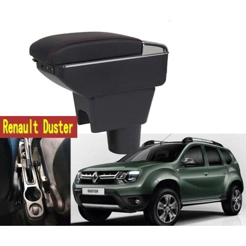For Renault DUSTER armrest box central Store content box with cup holder ashtray USB DUSTER armrests box