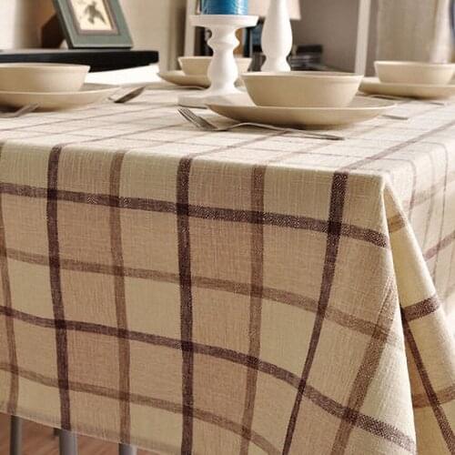 Lattice \ stripe Pure Cotton Linen Table Cloth Fresh Dinner Table Cloth Antependium Cloth Tea Tablecloth Christmas Table Cloth