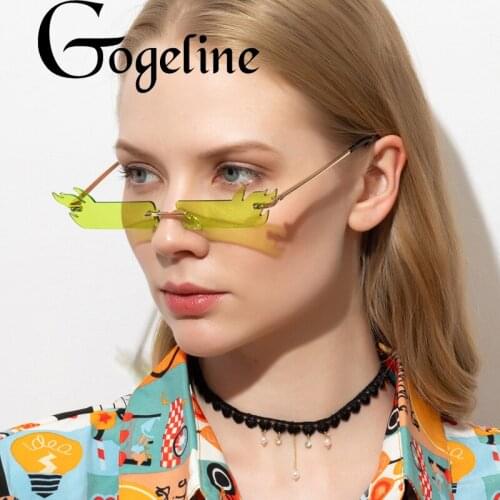 Vintage Fire Flame Womens Sunglasses Brand Designer Small Rimless Sun Glasses 2020 New Metal Shades UV400 Mirror Eyewear