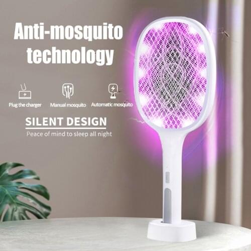 New electric shock dual-purpose electric mosquito swatter mosquito killer 2-in-1 USB rechargeable household mosquito killer