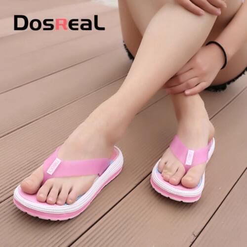 Dosreal Women Flip Flops Slippers Summer Slides Sandals Woman Casual Platform Flip Flops Outdoor Vacation Cheap Beach Shoes Big