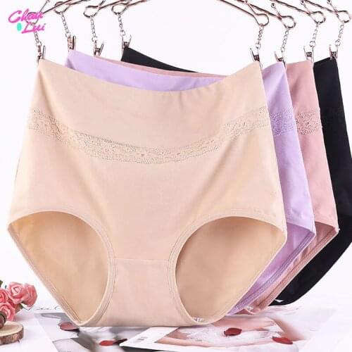 Chau Lui Womens briefs Comfortable Cotton High waist underwear Women Sexy Ultra-thin Panties Plus Size 4XL 5XL 6XL