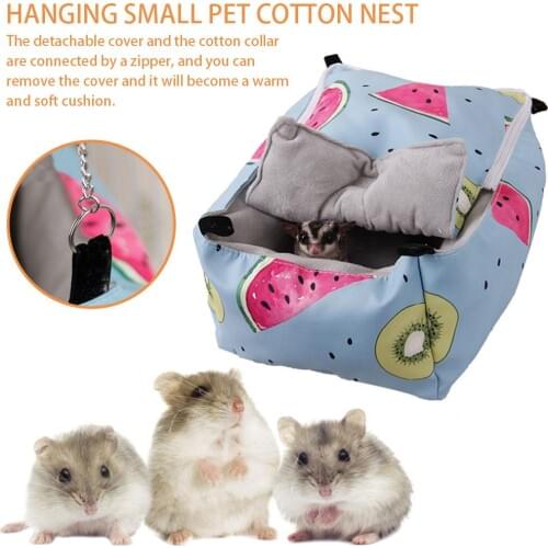 Winter Warm Guinea Pig Rabbit Hedgehog Bed Sugar Glider Squirrel Hamster Hanging Cave Bed For Cage Accessories