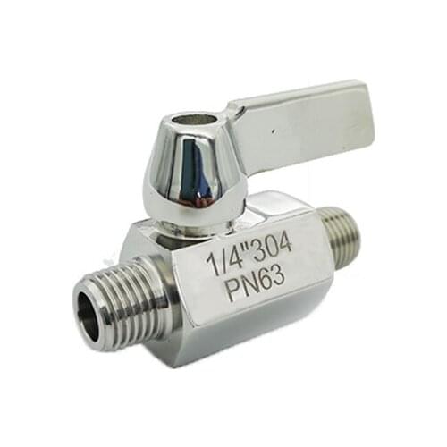1/8" 1/4" 3/8" 1/2" 3/4" 1" BSP Male to Male Thread 304 Stainless Steel Mini Ball Valve Connector Adapter For Water Oil Gas