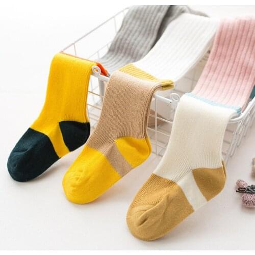 1 Pcs Kids Leggings Girls' Pantyhose Color Matching Fake Children Leggings Plus File Knee Hight Socks Tight Stockings Accessory