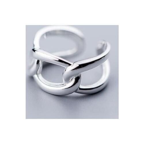 10mm 100% Authentic REAL.925 Sterling Silver Fine Jewelry Open Chain Band Long Ring Wider GTLJ1472