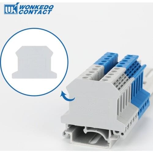 10pcs D-UK2.5 For UK 2.5 Terminal Block Accessories End Cover Plate Din Rail Terminal Blocks
