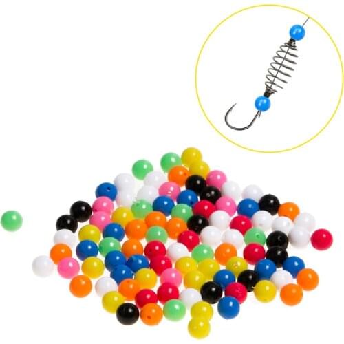 100pcs Fishing Rigging Plastic Beads Round Colorful Fishing Beads Multiple Colors Mixed Bait Lures Carp Fishing Tackle Pesca