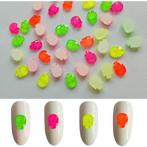 30pcs Skull Bone Fluorescence Rhinestones for Nails Crystal Flat Back Stone Halloween Charm 3D Nail Art Decoration Accessoires