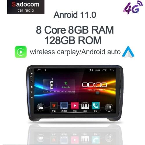 6GB+128GB Carplay DSP 9" Android 10.0 4G LTE Bluetooth car radio RDS autoradio Car DVD Player GPS For Audi TT 2006 2007 - 2015
