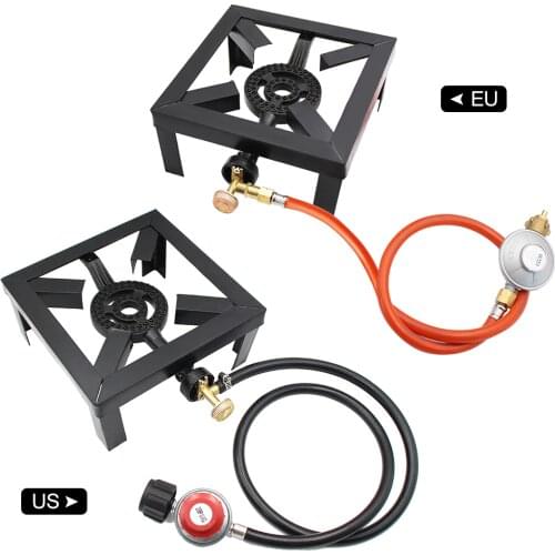 8KW Gas Boiling Ring Cast Iron Burner Large LPG Stove Outdoor Cooker Iron Frame Portable Fire Control Stove