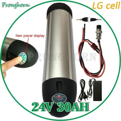 350W 500W 24V 10Ah 13Ah 14Ah 16Ah 17Ah 20Ah 22Ah 25Ah 28Ah 30Ah eBike Water Bottle Battery Pack use LG cell with BMS 2A Charger