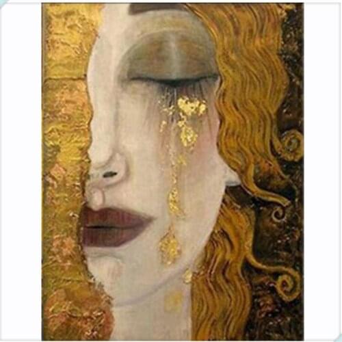 Gold tear by Gustav Klimt Full Square&round 5D DIY Diamond Painting Diamond Embroidery Cross Stitch Mosaic Sticker Gift WG232