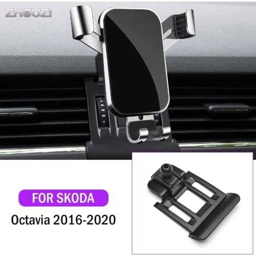 Car Mobile Phone Holder For Skoda Octavia 2016 2017 2018 2019 2020 Air Vent Mounts GPS Stand Navigation Bracket Car Accessories