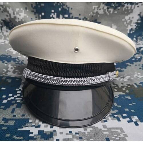 White Big Cap Fashion Hats 2020 Woman and Men Military Hat Military Army Police Uniforms Captain Hat Fashion Hats Pilot Cap