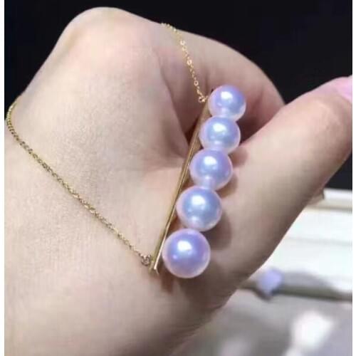 Free shipping noble jewelry Natural 6-7mm SouthSea white pearl pendant