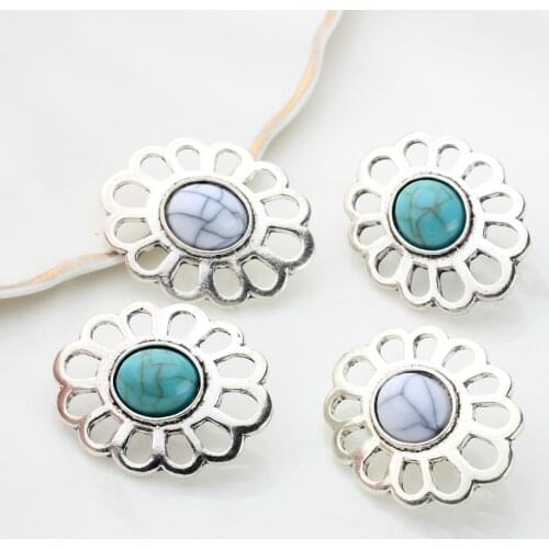 CONCHO Zinc Alloy Oval Hollow Out Buttons Charms Pendants 3pcs/lot 33*26MM Jewelry Findings for Jewelry Making Supplies