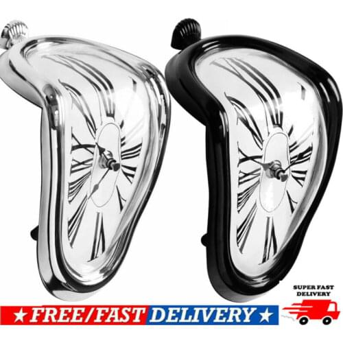 Decor Novel Surreal Desktop Melting Clock Silent Hanging Wall Roman Numerals A