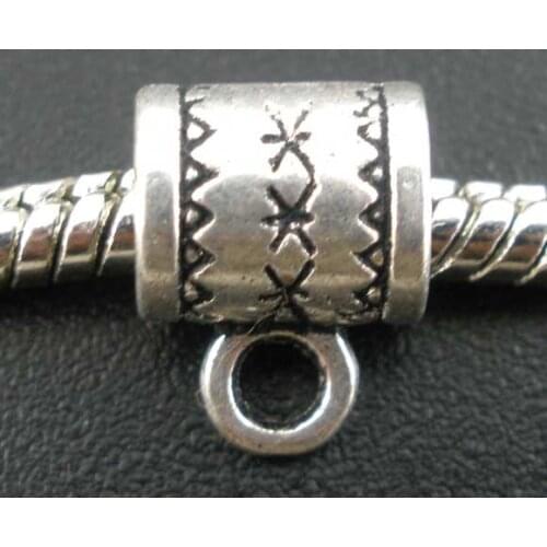 DoreenBeads 100PCs Silver ColorCup Bail Beads Fit European Charm 8x6mm (B02837), yiwu