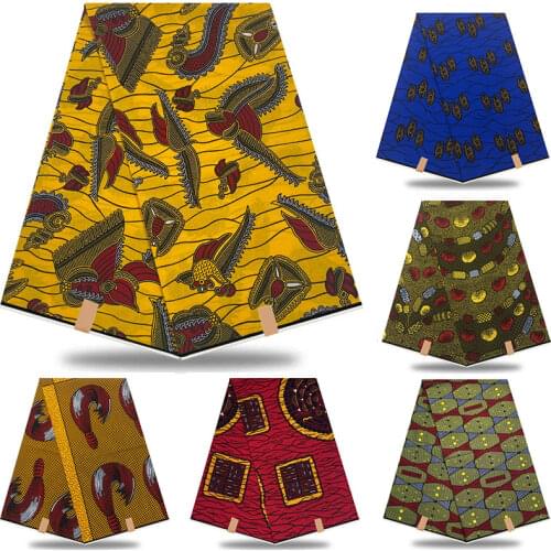 African Wax Print Fabric Tissus Pagne Real Wax Fabric 6yards 2021 New Veritable Ankara Wax Original Soft Material Fabric R874-2